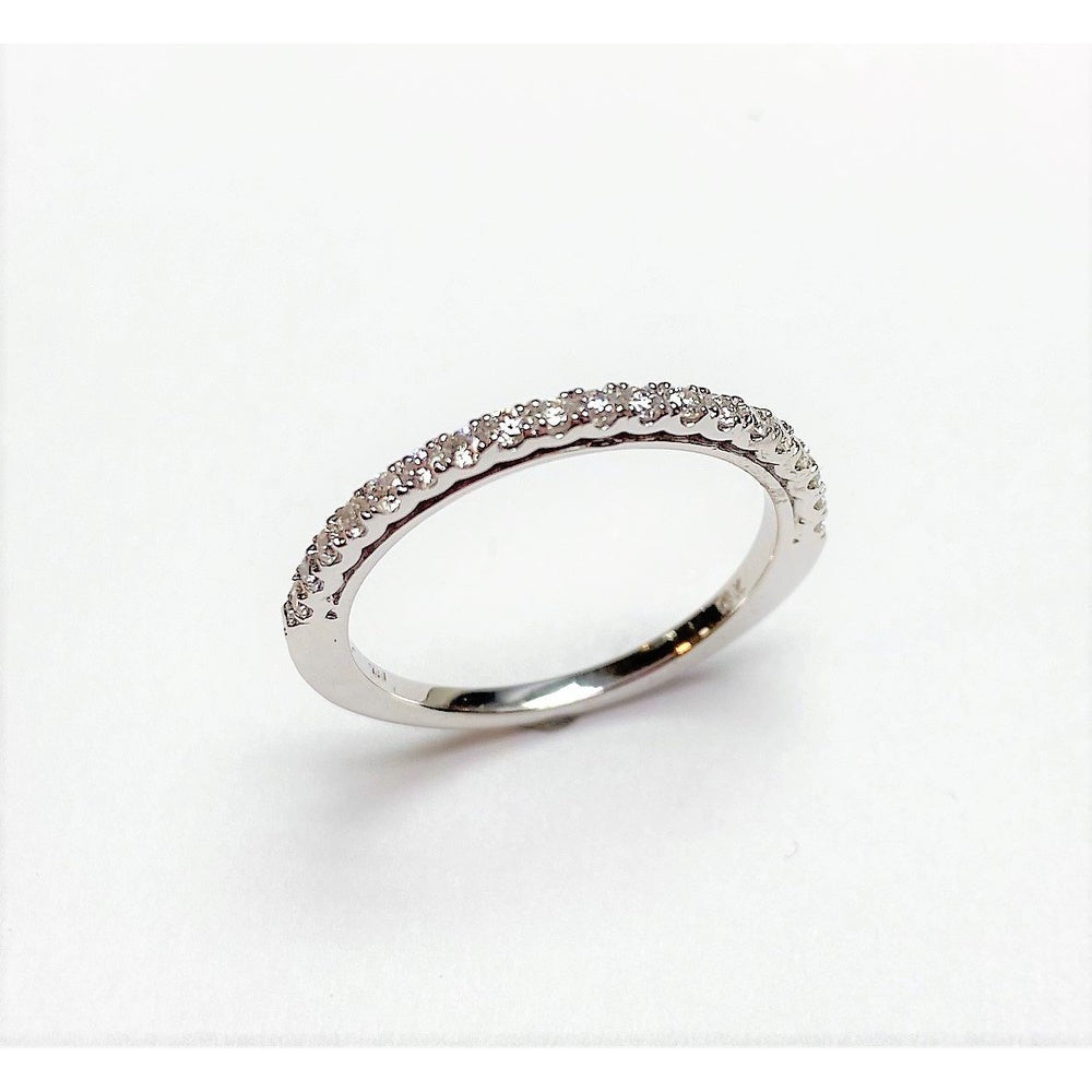 14K White Gold Diamond Wedding Band with Prong-Set Round Diamonds - 0.32 Carat Total Diamond Weight by Auriventus