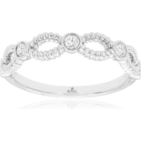 14K White Gold Diamond Wedding Band with Round Cut Diamonds - 0.20 Carats Total Diamond Weight