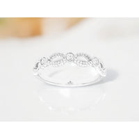 14K White Gold Diamond Wedding Band with Round Cut Diamonds - 0.20 Carats Total Diamond Weight