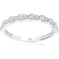 14K White Gold Diamond Wedding Band with Round Diamonds - 0.30 Carat Total Diamond Weight - Royal Jewelry