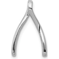 14K White Gold Diamond Wishbone Pendant Slide with 1/8 Carat of Round Diamonds - 0.13 Carat Total Diamond Weight by Monteluci Fine Jewelry