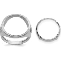 14K White Gold Distinguished Coin Jewelry Ring with Masonic Sides - Coin Bezel, 16.5mm by Numis Coin Jewelry