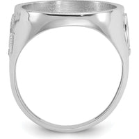 14K White Gold Distinguished Coin Jewelry Ring with Masonic Sides - Coin Bezel, 16.5mm by Numis Coin Jewelry