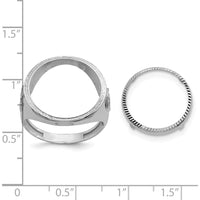 14K White Gold Distinguished Coin Jewelry Ring with Masonic Sides - Coin Bezel, 16.5mm by Numis Coin Jewelry
