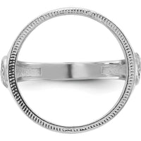 14K White Gold Distinguished Coin Jewelry Ring with Masonic Sides - Coin Bezel, 16.5mm by Numis Coin Jewelry