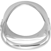 14K White Gold Distinguished Coin Jewelry Ring with Masonic Sides - Coin Bezel, 16.5mm by Numis Coin Jewelry
