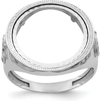 14K White Gold Distinguished Coin Jewelry Ring with Masonic Sides - Coin Bezel, 16.5mm by Numis Coin Jewelry
