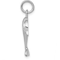 14K White Gold Dolphin Charm Pendant with Rhodium Plating by 0