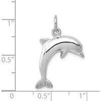 14K White Gold Dolphin Charm Pendant with Rhodium Plating by 0