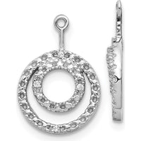14K White Gold Double Circle Diamond Earring Jackets with 8 Round Diamonds - 0.032 Carats Total Diamond Weight by Monteluci Fine Jewelry