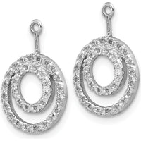 14K White Gold Double Circle Diamond Earring Jackets with 8 Round Diamonds - 0.032 Carats Total Diamond Weight by Monteluci Fine Jewelry