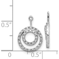 14K White Gold Double Circle Diamond Earring Jackets with 8 Round Diamonds - 0.032 Carats Total Diamond Weight by Monteluci Fine Jewelry