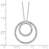 14K White Gold Double Circle Necklace with Brilliant Diamonds - 0.75 Carats Total Diamond Weight by Monteluci Fine Jewelry
