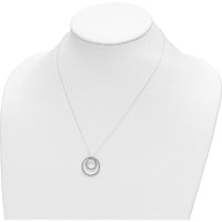 14K White Gold Double Circle Necklace with Brilliant Diamonds - 0.75 Carats Total Diamond Weight by Monteluci Fine Jewelry
