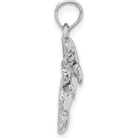 14K White Gold Double Manatee Pendant with Polished Rhodium Finish - 19mm x 18mm by Oro Pregiato