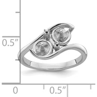 14K White Gold Double Mount Ring Setting for 6mm Pearl and 1.4mm Diamonds by Monteluci Fine Jewelry