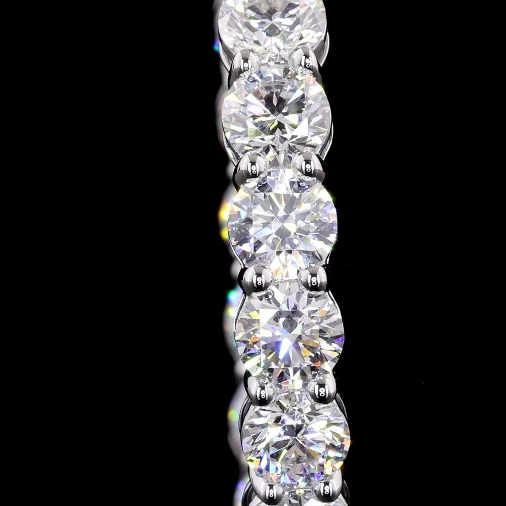 14K White Gold Double Row Hoop Earrings with 72 Brilliant Cut Lab Diamonds - 15.5 Carat Total Weight - Covaloro Fine Jewelry