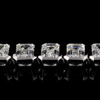 14K White Gold Double Row Tennis Bracelet with Bezel Set Emerald Cut Lab Diamonds - 10.93 Carats (Main Row), 21.86 Carats Total Diamond Weight - Covaloro Fine Jewelry