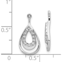 14K White Gold Double Teardrop Diamond Earring Jackets with 22 Round Diamonds - 0.022 Carats Total Diamond Weight by Monteluci Fine Jewelry