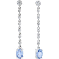 14K White Gold Drop Earrings with 1.90 Carat Total Tanzanite and 0.36 Carat Total Diamond Accents - EFFY