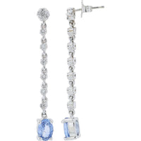 14K White Gold Drop Earrings with 1.90 Carat Total Tanzanite and 0.36 Carat Total Diamond Accents - EFFY