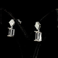 14K White Gold Drop Earrings with Asscher and Emerald Cut Lab Diamonds - 7.13 Carat Total Diamond Weight - Covaloro Fine Jewelry