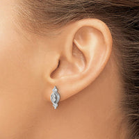 14K White Gold Drop Earrings with Round Natural Diamonds - 0.14 Carats Total Diamond Weight by Monteluci Fine Jewelry