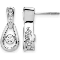 14K White Gold Drop Earrings with Round Natural Diamonds - 0.22 Carat Total Diamond Weight by Monteluci Fine Jewelry
