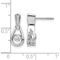 14K White Gold Drop Earrings with Round Natural Diamonds - 0.22 Carat Total Diamond Weight by Monteluci Fine Jewelry