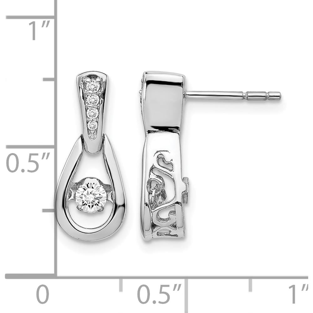 14K White Gold Drop Earrings with Round Natural Diamonds - 0.22 Carat Total Diamond Weight by Monteluci Fine Jewelry