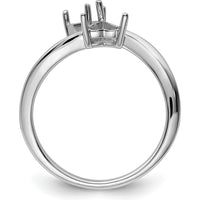 14K White Gold Dual Heart 5mm Gemstone Ring Mounting by Monteluci Fine Jewelry