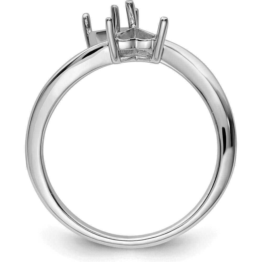 14K White Gold Dual Heart 5mm Gemstone Ring Mounting by Monteluci Fine Jewelry