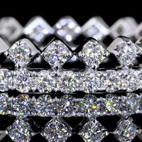 14K White Gold Dual Row Eternity Band with Round Brilliant Cut Lab Diamonds - 0.94 Carat Total Diamond Weight - Covaloro Fine Jewelry