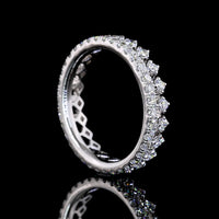 14K White Gold Dual Row Eternity Band with Round Brilliant Cut Lab Diamonds - 0.94 Carat Total Diamond Weight - Covaloro Fine Jewelry