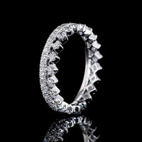 14K White Gold Dual Row Eternity Band with Round Brilliant Cut Lab Diamonds - 0.94 Carat Total Diamond Weight - Covaloro Fine Jewelry