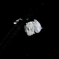 14K White Gold Dual-Shape Stud Earrings with Cushion Brilliant and Pear Lab Diamonds - 2.21 Carat Total Weight - Covaloro Fine Jewelry
