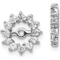14K White Gold Earring Jackets with Round Diamonds - 0.02 Carats Total Diamond Weight by Monteluci Fine Jewelry