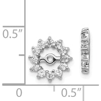 14K White Gold Earring Jackets with Round Diamonds - 0.02 Carats Total Diamond Weight by Monteluci Fine Jewelry