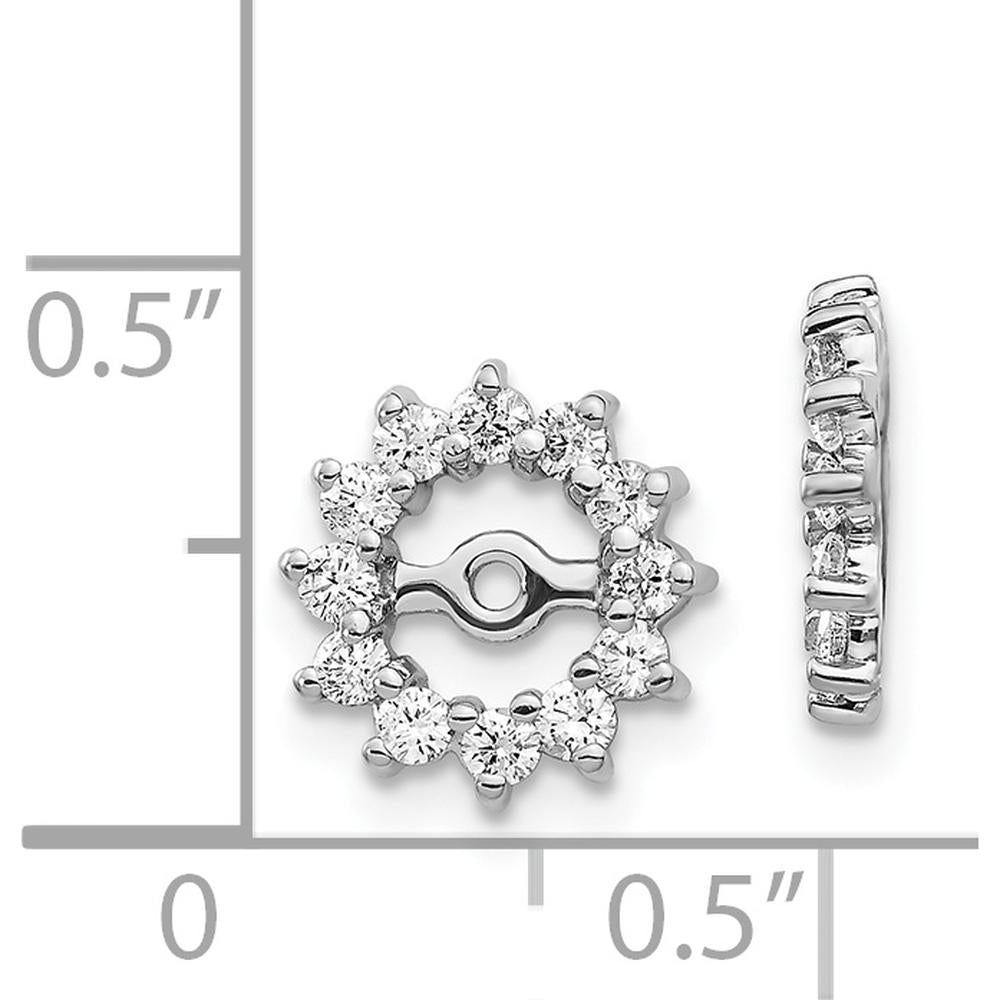 14K White Gold Earring Jackets with Round Diamonds - 0.02 Carats Total Diamond Weight by Monteluci Fine Jewelry