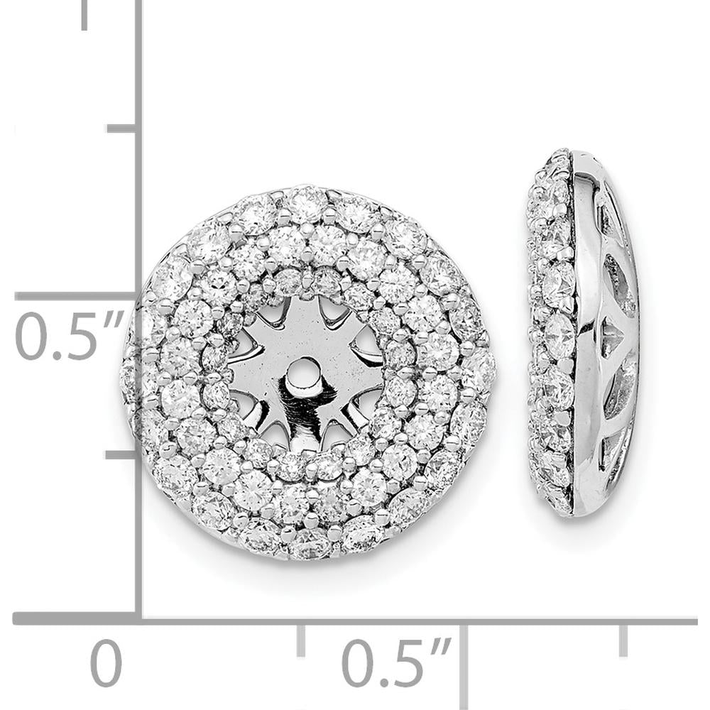 14K White Gold Earring Jackets with Round Diamonds - 0.0624 Carat Total Diamond Weight by Oro Pregiato