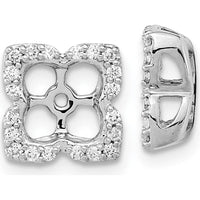 14K White Gold Earring Jackets with Round Diamonds - 0.1 Carat Total Diamond Weight by Oro Pregiato