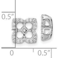 14K White Gold Earring Jackets with Round Diamonds - 0.1 Carat Total Diamond Weight by Oro Pregiato