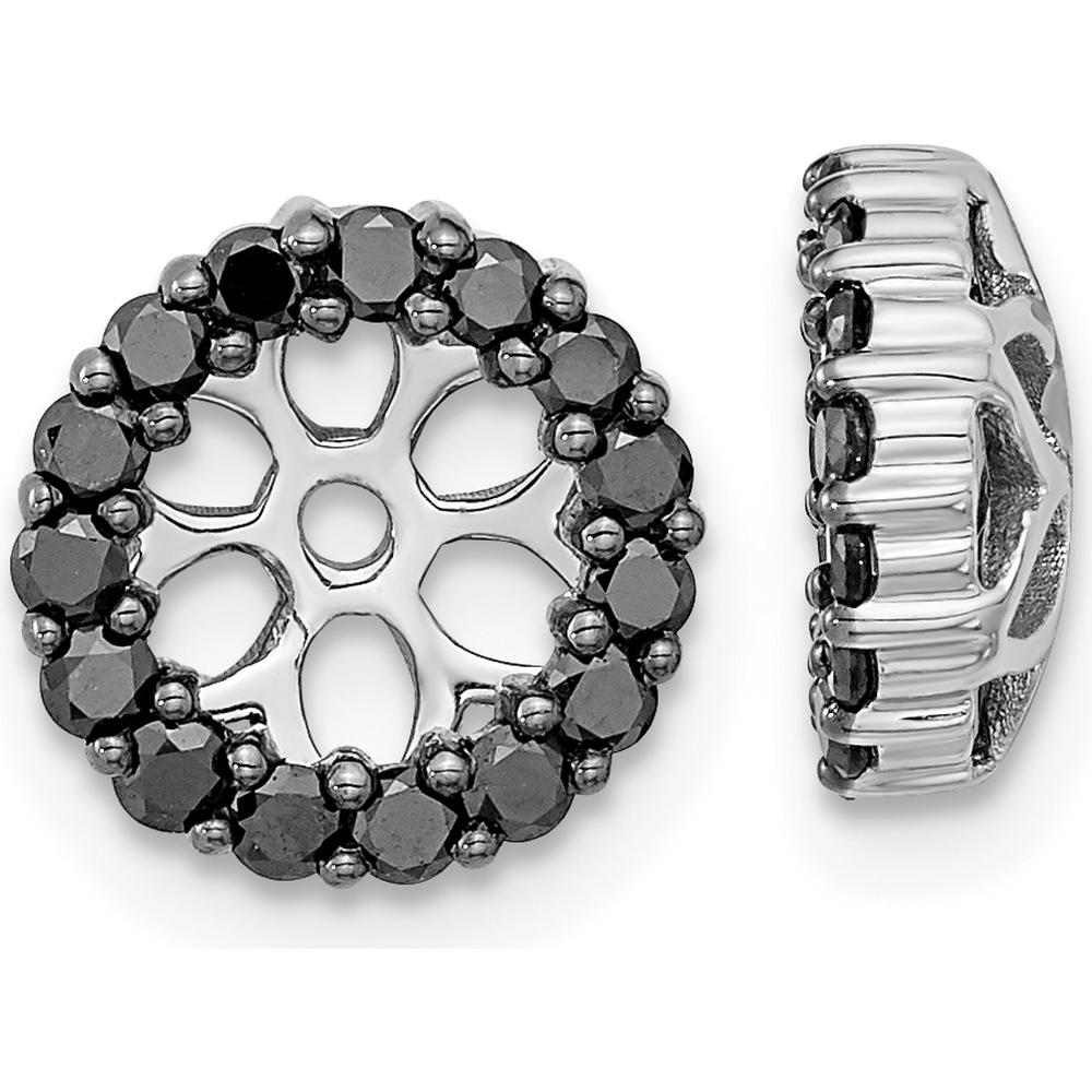 14K White Gold Earring Jackets with Round White Diamonds - 0.015 Carats Total Diamond Weight by Monteluci Fine Jewelry