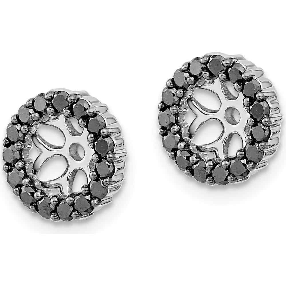 14K White Gold Earring Jackets with Round White Diamonds - 0.015 Carats Total Diamond Weight by Monteluci Fine Jewelry