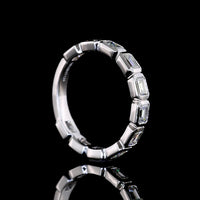 14K White Gold East-West 3/4 Eternity Band with Bezel Set Emerald Cut Lab Diamonds - 1.54 Carat Total Weight - Covaloro Fine Jewelry