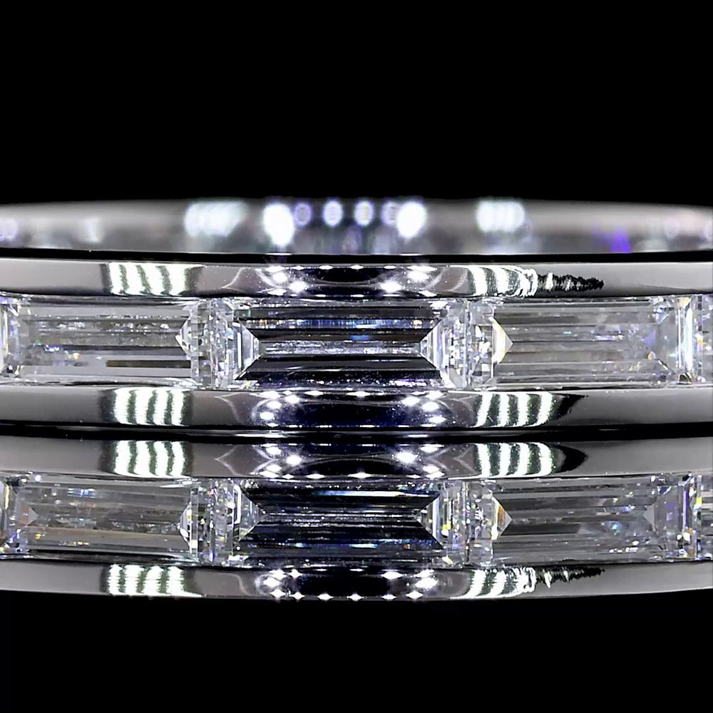 14K White Gold East-West Baguette Diamond Eternity Band with Channel Setting - 1.23 Carats Total Diamond Weight - Covaloro Fine Jewelry