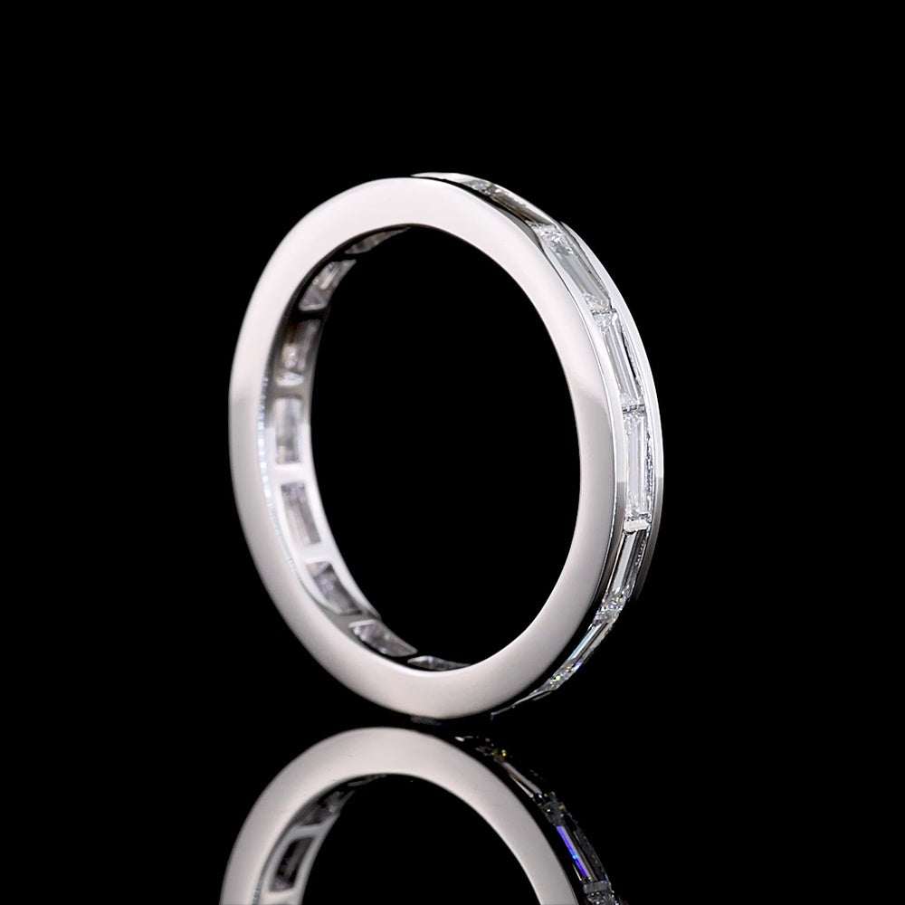 14K White Gold East-West Baguette Diamond Eternity Band with Channel Setting - 1.23 Carats Total Diamond Weight - Covaloro Fine Jewelry