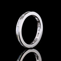 14K White Gold East-West Baguette Diamond Eternity Band with Channel Setting - 1.23 Carats Total Diamond Weight - Covaloro Fine Jewelry