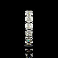 14K White Gold East-West Bezel Set Antique Cushion Lab Diamond Eternity Band - 7.30 Carats Total Diamond Weight - Covaloro Fine Jewelry