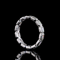 14K White Gold East-West Bezel Set Emerald Cut Lab Diamond Eternity Band - 1.43 Carats Total Diamond Weight - Covaloro Fine Jewelry